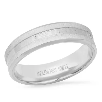 Мужское кольцо steeltime с греческим орнаментом, серебристое