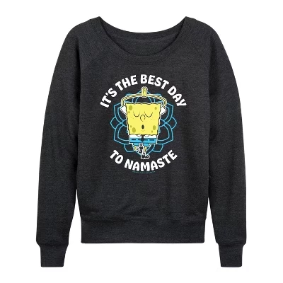 Женский лонгслив SpongeBob SquarePants Namaste, графитовый меланж