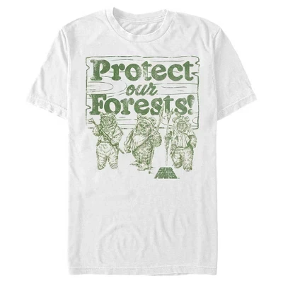 Мужская футболка Ewok Protect Our Forests белого цвета