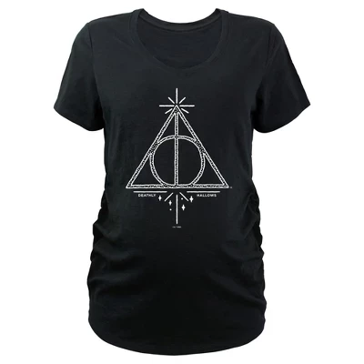 Футболка для беременных Harry Potter Hallows, черная