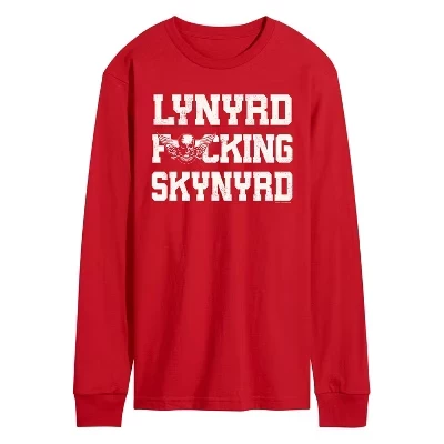 Мужская футболка Lynyrd Fing Skynyrd с длинным рукавом и рисунком, красная