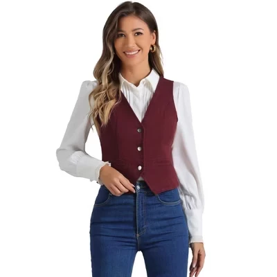 Женский джинсовый жилет INSPIRE CHIC, красный