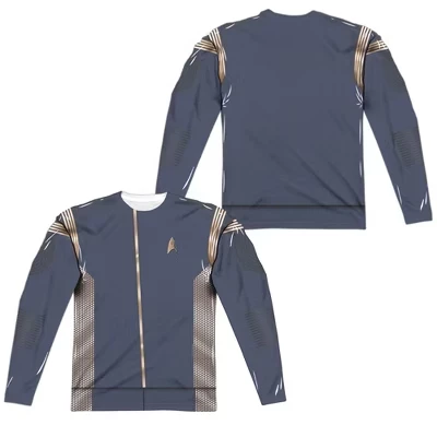 Мужская униформа Discovery Discovery Uniform (принт спереди и сзади), костюм с длинным рукавом, футболка белого цвета