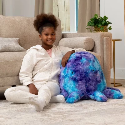 Raven-Symoné Huggy the Octopus Sea Buddy Large Kids Stuffed Animal Bean Bag and Pouf multicolor