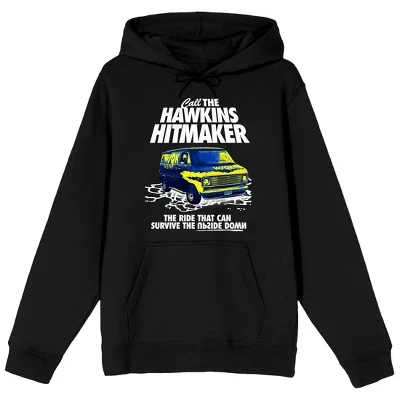 5 Позвоните в Hawkins Hitmaker Для взрослых Черная толстовка с капюшоном и длинными рукавами черный