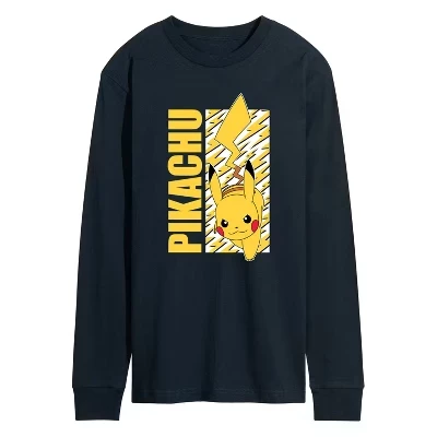 Мужской лонгслив Pokemon «Пикачу и молнии», синий