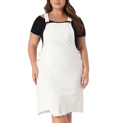 Женское платье Agnes Orinda Plus Size из денима, белое
