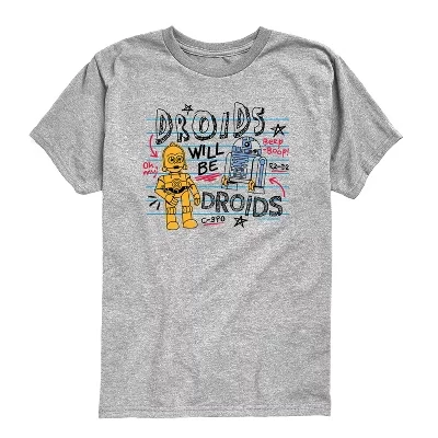 Футболка для мальчиков Star Wars Droids, серый меланж