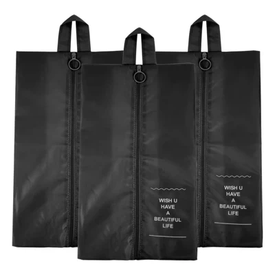 Сумки для обуви Unique Bargains, 3 шт., черные