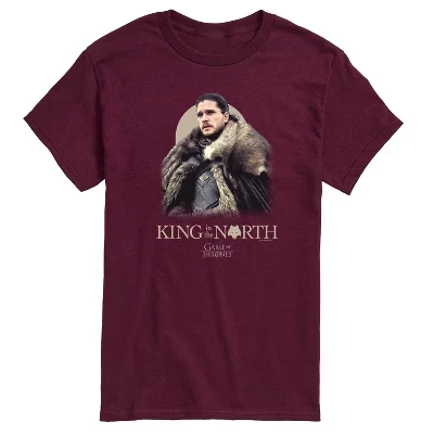 Мужская футболка King In The North с коротким рукавом и рисунком темно-бордового цвета