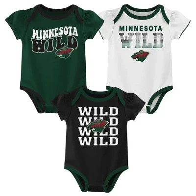 Боди NHL Minnesota Wild для девочек, 3 шт., разноцветные