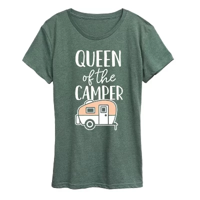 Женская футболка с коротким рукавом Queen Of The Camper с графическим рисунком heather juniper