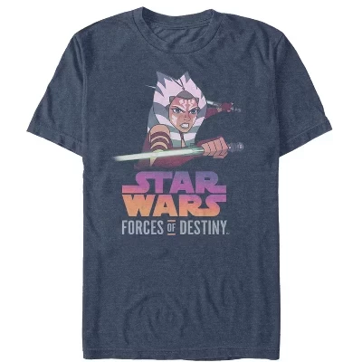 Мужская футболка Forces of Destiny Ahsoka Fight синего цвета