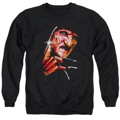 Толстовка с круглым вырезом для взрослых Nightmare On Elm Street Freddys Face черная