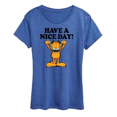 Женская футболка Garfield Have a Nice Day, синяя