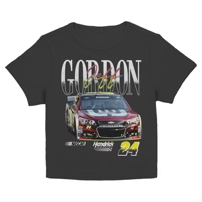 Женская футболка Jeff Gordon Racing Car с номером 24 для юниоров черная