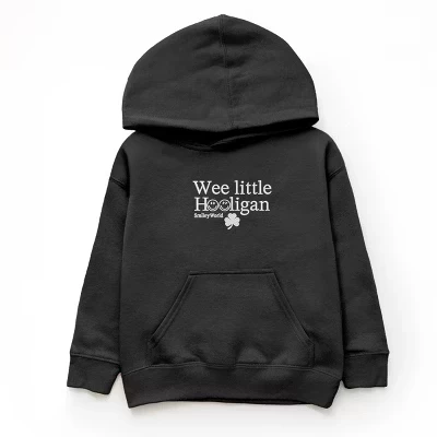 Молодежная толстовка с капюшоном с вышивкой SmileyWorld Wee Little Hooligan - черный