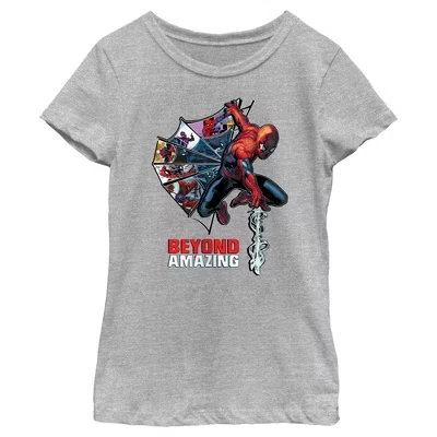 Детская футболка spider-man beyond amazing, серый меланж
