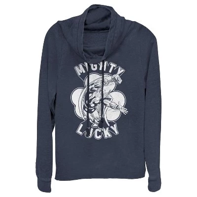 Женская толстовка с капюшоном Thor Mighty Lucky Clover на День Святого Патрика для юниоров синего цвета