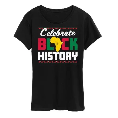 Женская футболка с коротким рукавом Celebrate Black History Month черного цвета с графическим рисунком