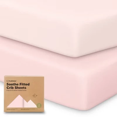 Простыни KeaBabies Soothe, 2 шт., 132×71 см, пыльно-розовые