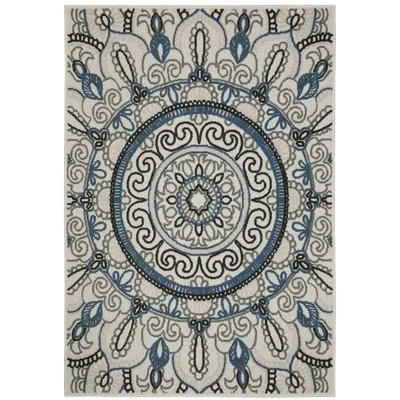 Коврик для патио Trinity Bohemian Medallion Бежевый/синий -