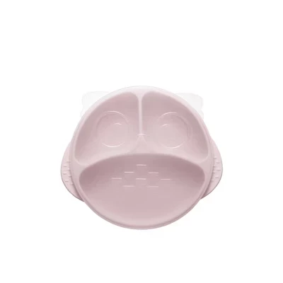 Силиконовая присоска Baby Toddler Owl с крышкой и ручками без бисфенола-а для стульчика для кормления и столика розового цвета