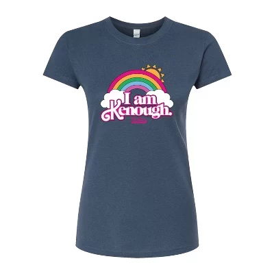 Женская футболка с приталенным рисунком I Am Kenough Rainbow Clouds цвета индиго