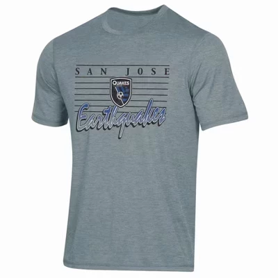 Мужская серая трехцветная футболка с короткими рукавами San Jose Earthquakes