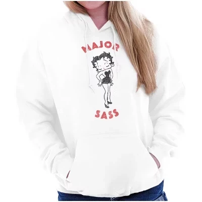 Betty Boop Major Sass Attitude Толстовка с капюшоном женская лицензионная белая