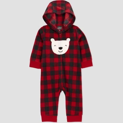 Комбинезон Carter's Just One You ® В клетку с медвежонком Буффало - Красный
