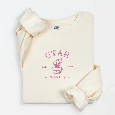 Вышитая цветком Utah Sego легкая одежда, окрашенная толстовка с капюшоном