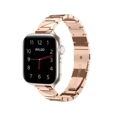 Двухцветный ремешок Waloo из нержавеющей стали для Apple Watch из розового золота