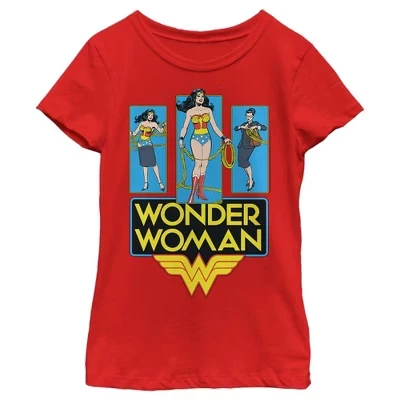 Футболка с быстросменными вставками Wonder Woman для девочек, красная