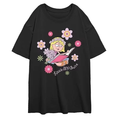 Женская футболка Lizzie McGuire Flower Crown, черная