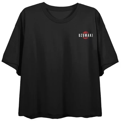 Женская черная двусторонняя укороченная футболка с эффектом обжига black
