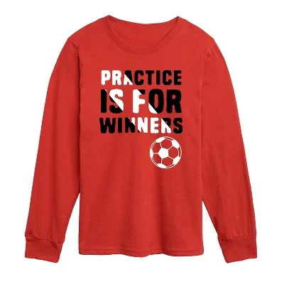 Practice Is For Winners - Футболка с длинным рукавом и рисунком красного цвета