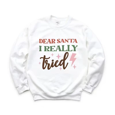 Женская толстовка с рисунком Dear Santa, я действительно попробовала белый цвет