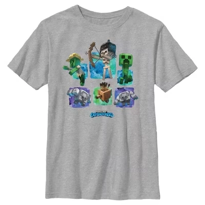 Футболка для мальчиков Minecraft Legends, серый меланж