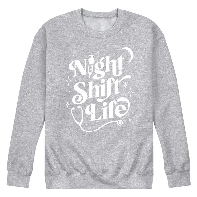 Мужская флисовая толстовка Night Shift Life с графическим рисунком athletic heather