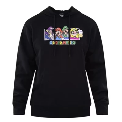 Толстовка Seven Times Six Super Mario с логотипом Brothers and Friends, мужская толстовка с капюшоном Черный черный