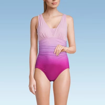 Женский купальник Lands End Slender Grecian, фиолетовый