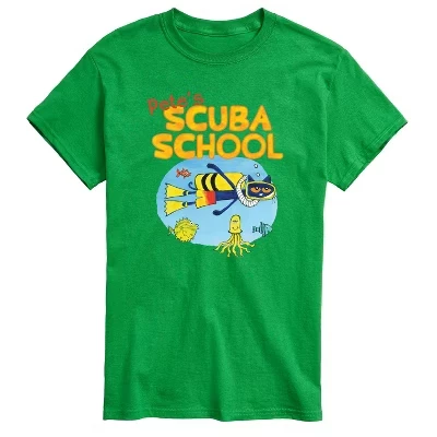 Мужская футболка Pete's Scuba School с коротким рукавом и рисунком, зеленая