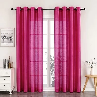 Шторы Kate Aurora Home Living, 2 шт., на люверсах, розовые