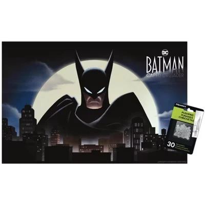 DC Batman: Крестоносец в плаще - Skyline Key Art Настенный плакат без рамки, печать прозрачных булавок в комплекте