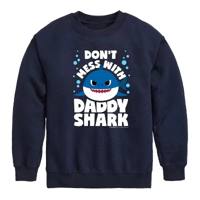 Детский флисовый свитшот baby shark с принтом, синий