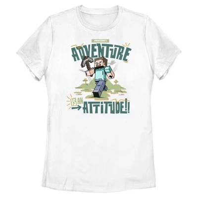 Женская классическая футболка Steve Adventure Is an Attitude белого цвета