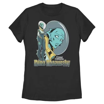 Женская футболка Creature Commandos Mermaid Mazursky черного цвета