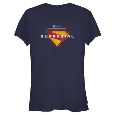 Женская футболка Supergirl с логотипом щита, темно-синяя