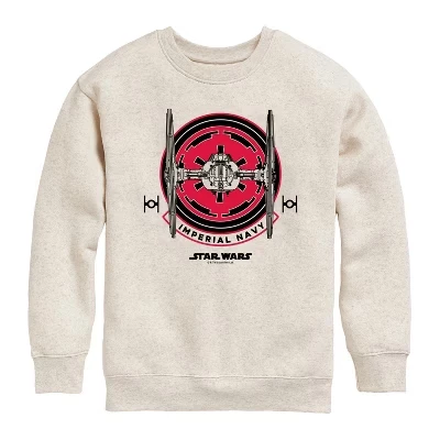 Imperial Navy Flight Patch Graphic Long Sleeve Fleece Sweatshirt natural
